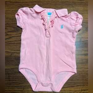 Ralph Lauren polo girls 6 month body collared suit onesie